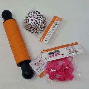 Orange Ghost Rolling Pin Silicone Cupcake Cups And Rings Set